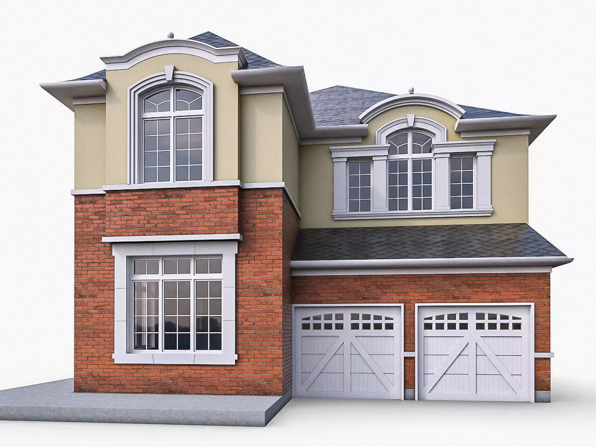 Cottage House 10  Low-poly 3D model_0