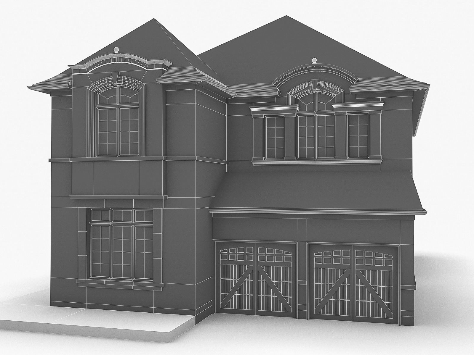 Cottage House 10  Low-poly 3D model_1