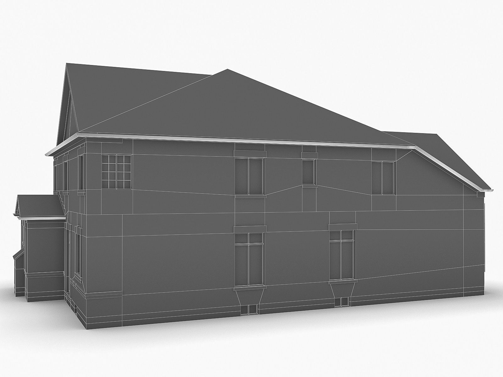 Cottage House 07  Low-poly 3D model_4