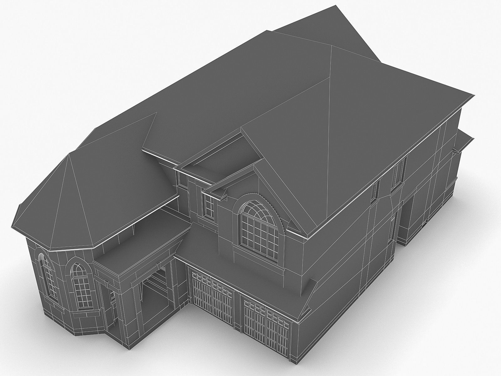 Cottage House 07  Low-poly 3D model_5