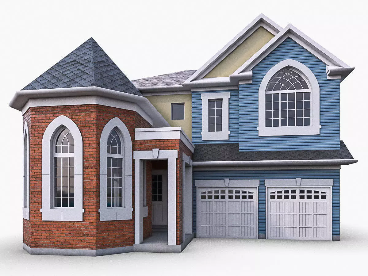 Cottage House 07  Low-poly 3D model_0