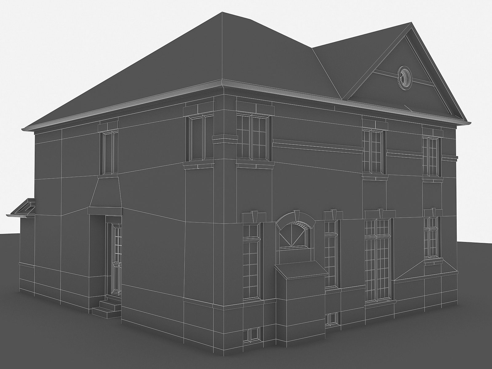 Cottage House 03  Low-poly 3D model_2