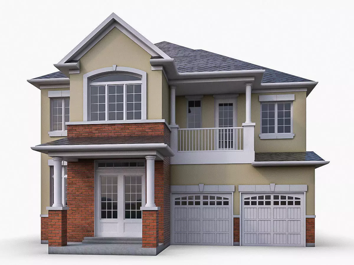 Cottage House 03  Low-poly 3D model_0