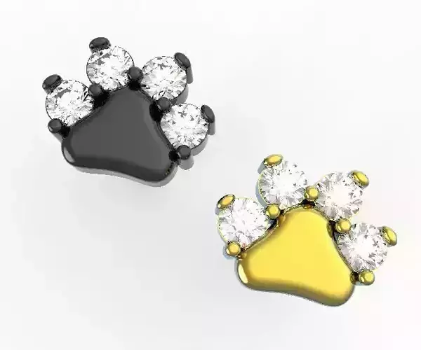 Paw earrings Studs earrings