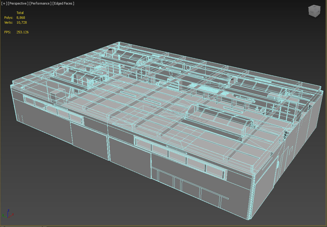 Garage interior of Low-poly 3D model_5