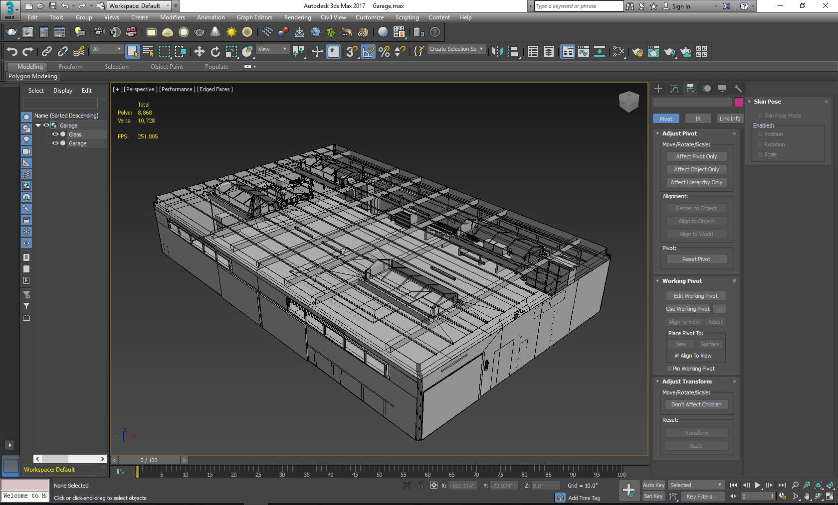 Garage interior of Low-poly 3D model_7