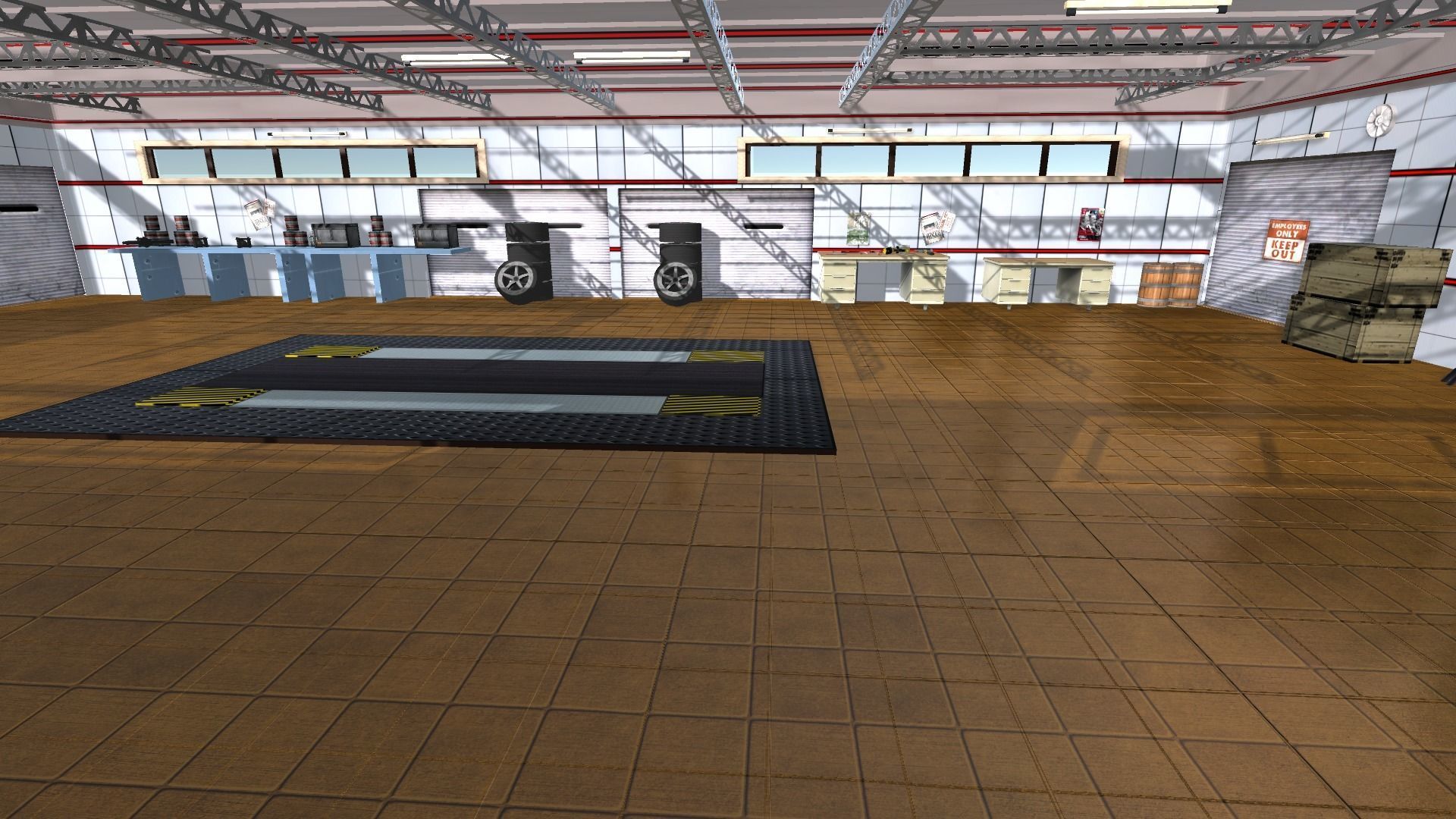 Garage interior of Low-poly 3D model_2