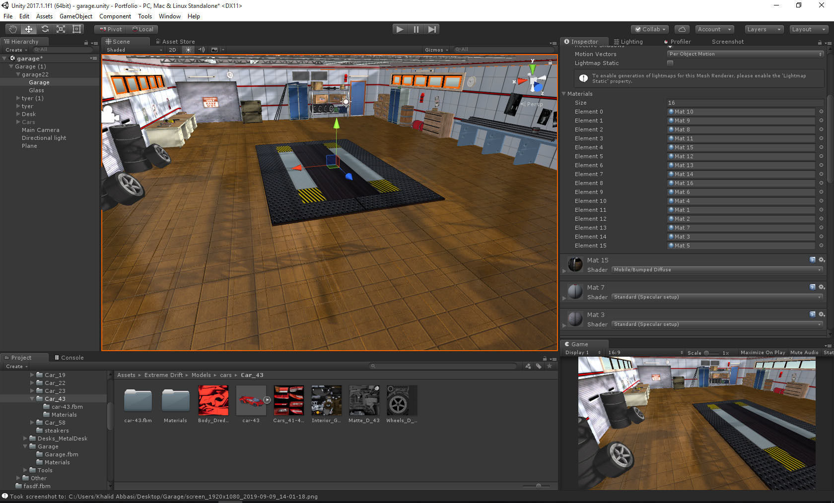 Garage interior of Low-poly 3D model_8