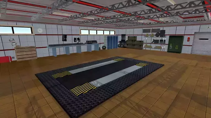 Garage interior of Low-poly 3D model