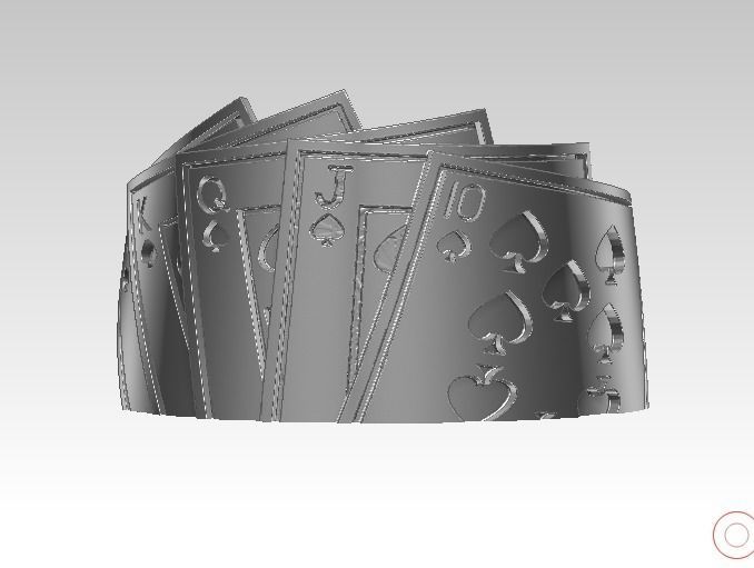Poker Star Playing cards sport casino gambling king ring 3D print model_1