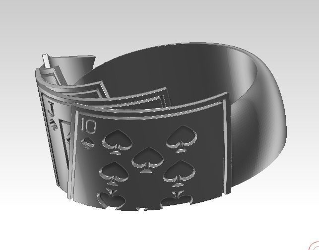 Poker Star Playing cards sport casino gambling king ring 3D print model_2