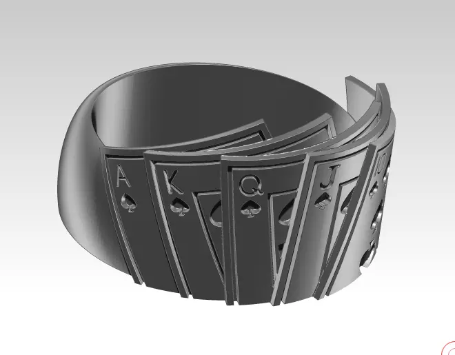 Poker Star Playing cards sport casino gambling king ring 3D print model_0
