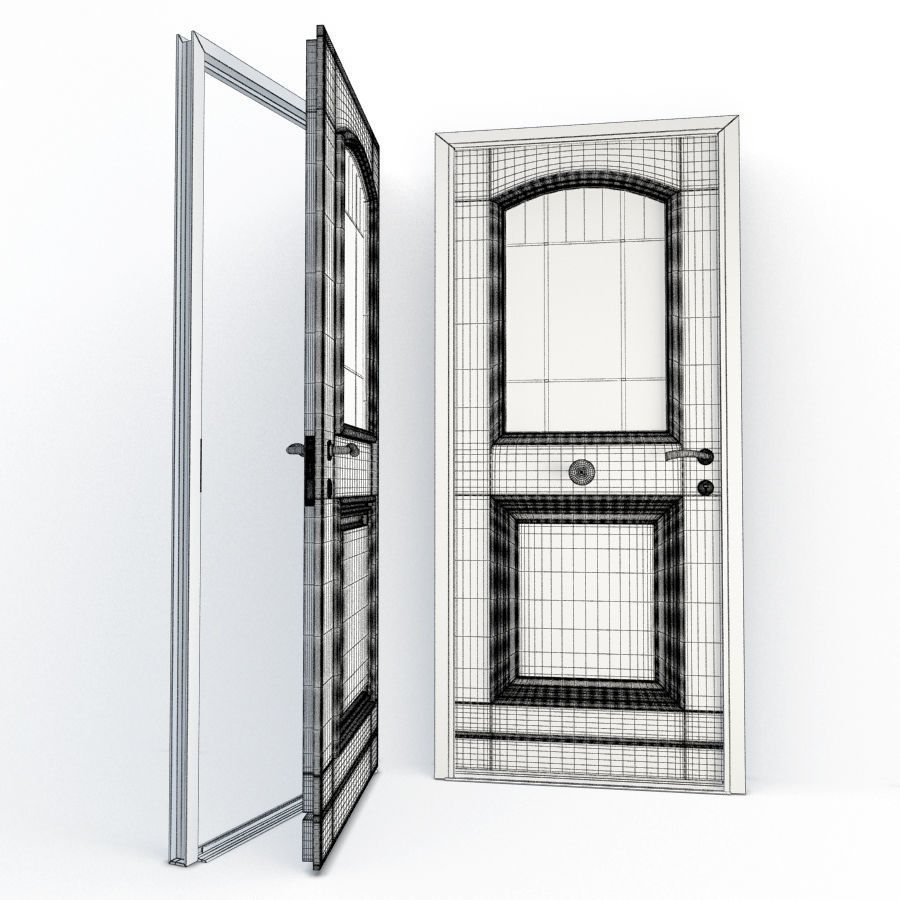 Door Audierne and Doorknob 3D model_1