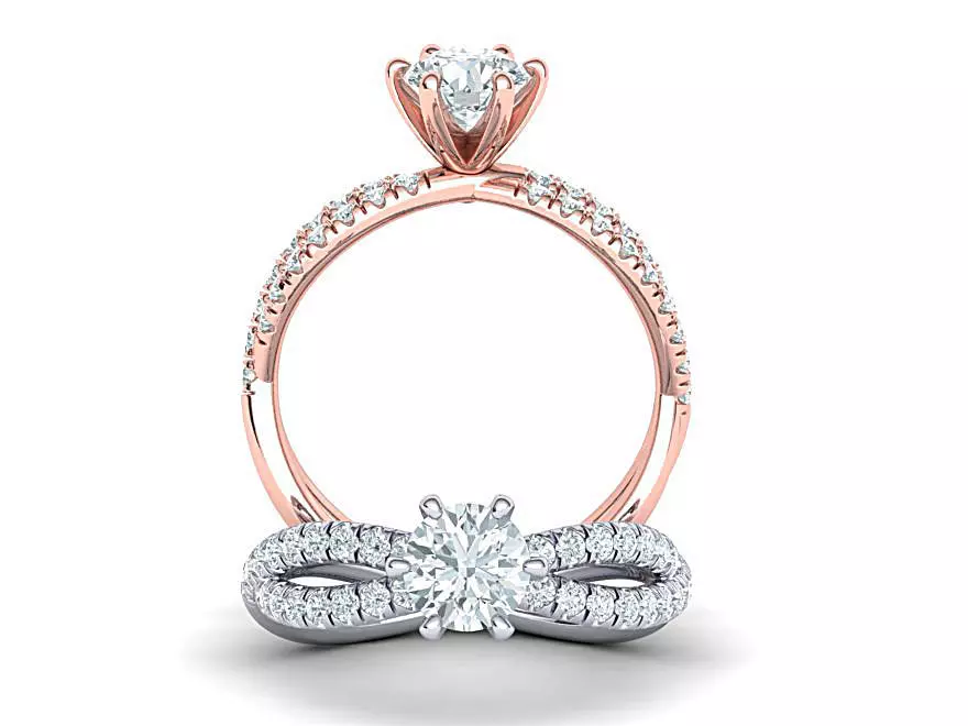 Gorgeous rope style twisted engagement ring  6claws 3dmodel 3D print model_0