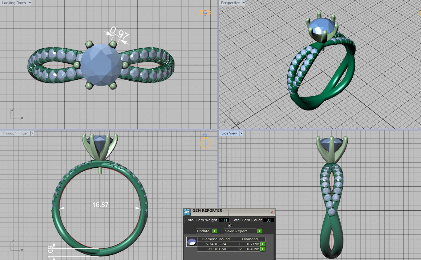 Gorgeous rope style twisted engagement ring  6claws 3dmodel 3D print model_1