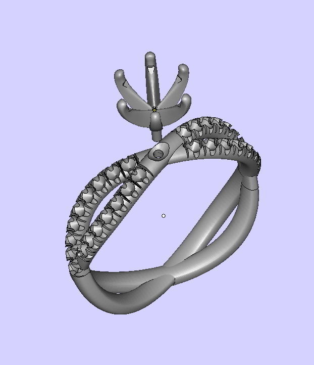 Gorgeous rope style twisted engagement ring  6claws 3dmodel 3D print model_9