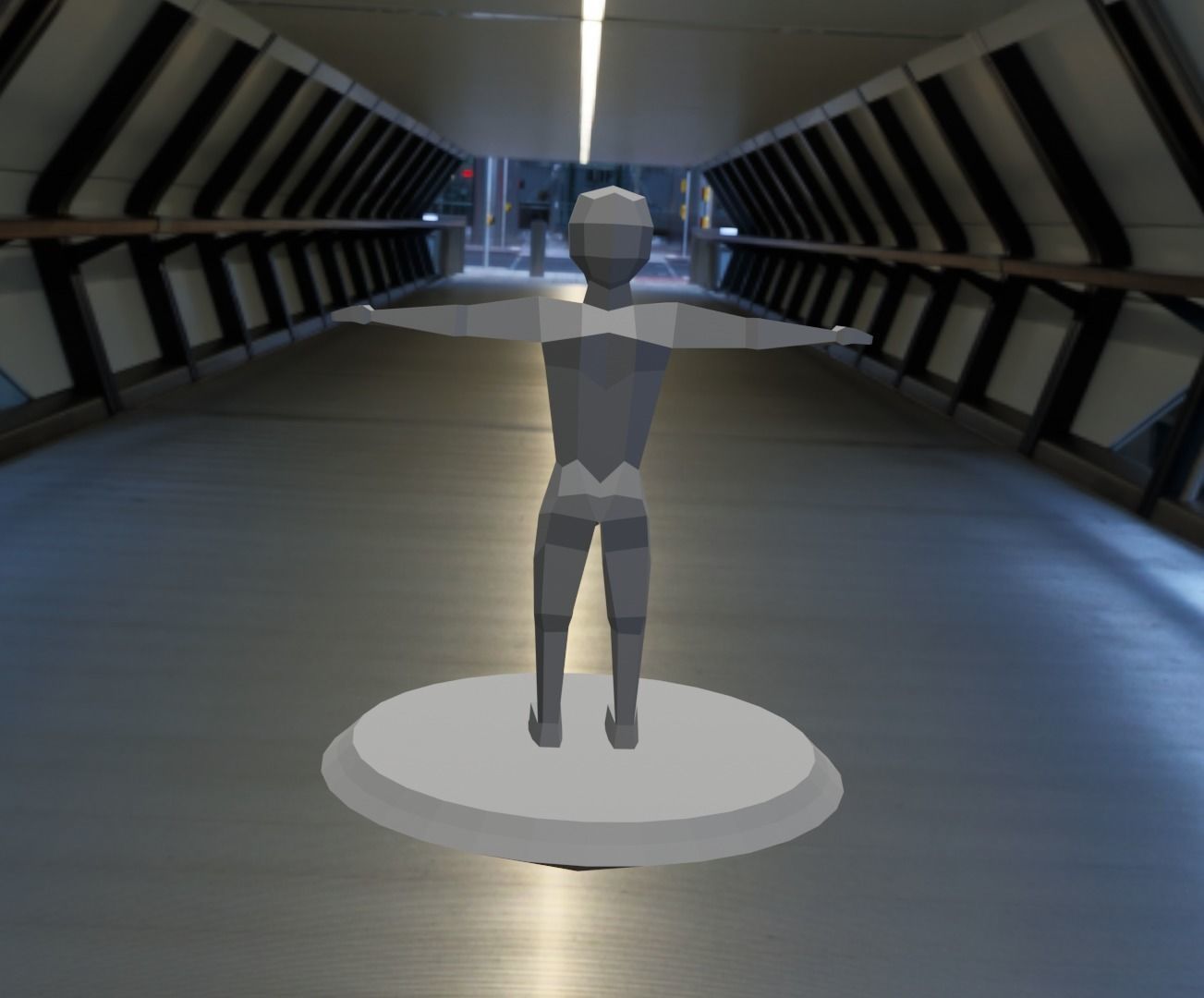 Human model Low Poly on platform Free 3D model_2