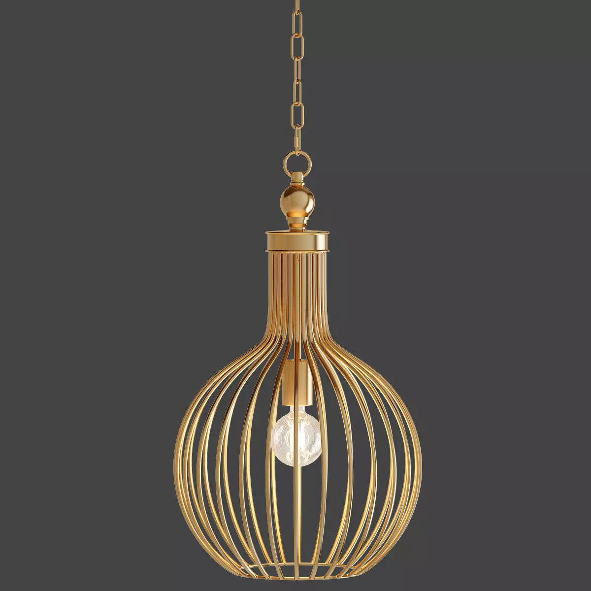 Five Cays 1 Light Pendant in Gold Leaf 3D model_0