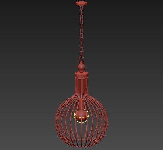 Five Cays 1 Light Pendant in Gold Leaf 3D model_2