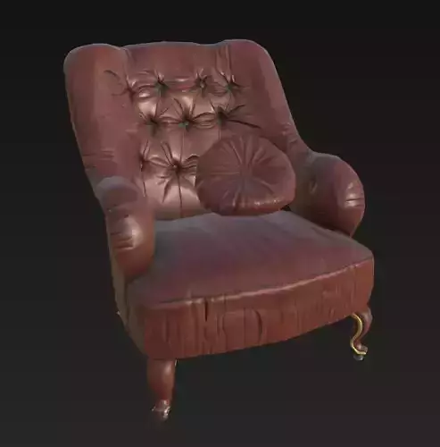 ArmChair Classic J65 Low-poly 3D model