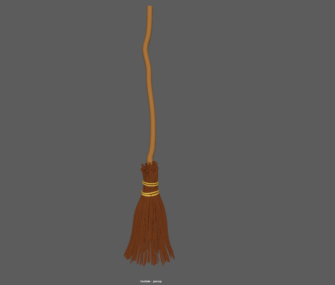 Witch with broom 3D model_23