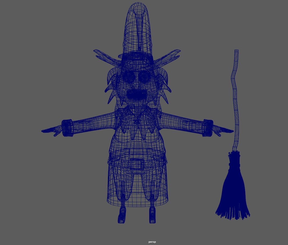 Witch with broom 3D model_28