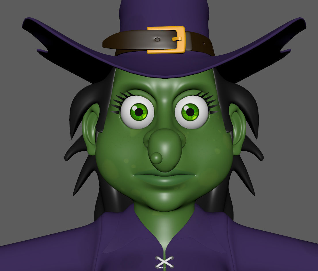 Witch with broom 3D model_20