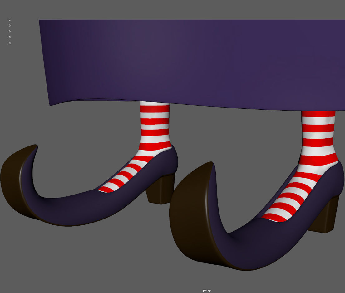 Witch with broom 3D model_25