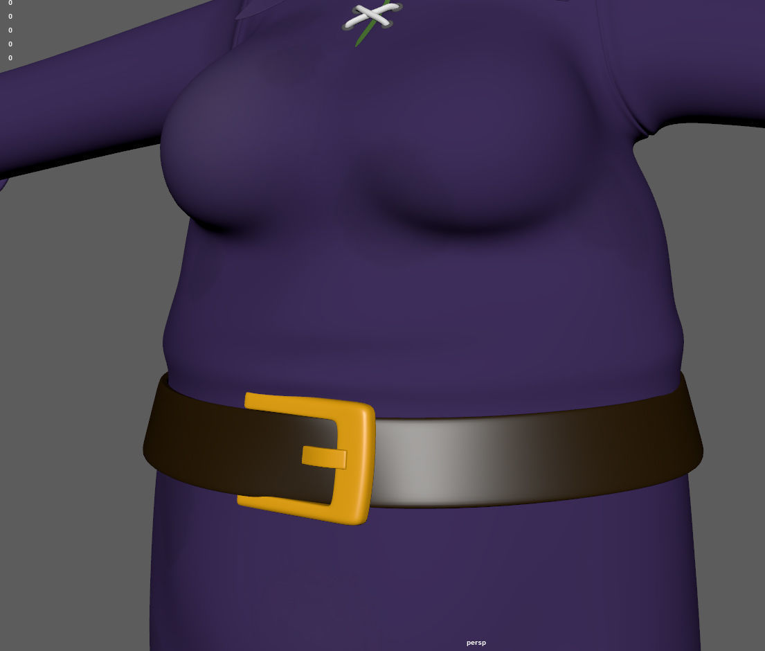 Witch with broom 3D model_24