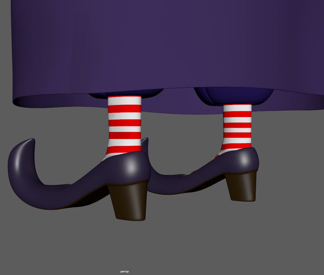 Witch with broom 3D model_26