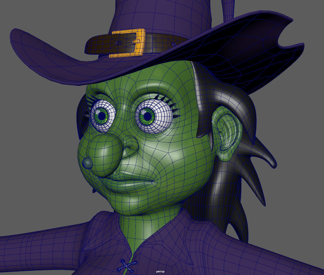 Witch with broom 3D model_19