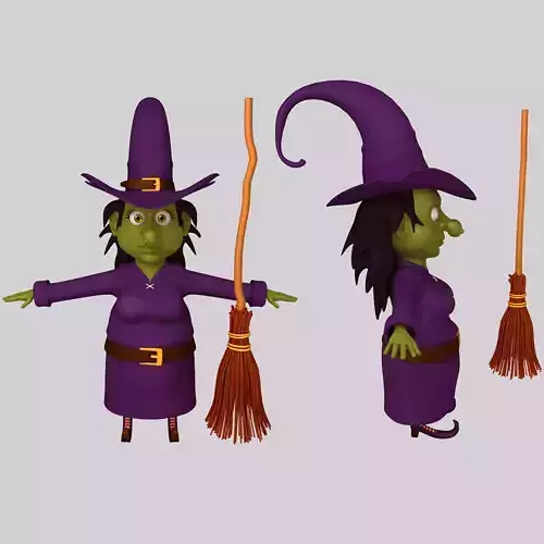 Witch with broom
