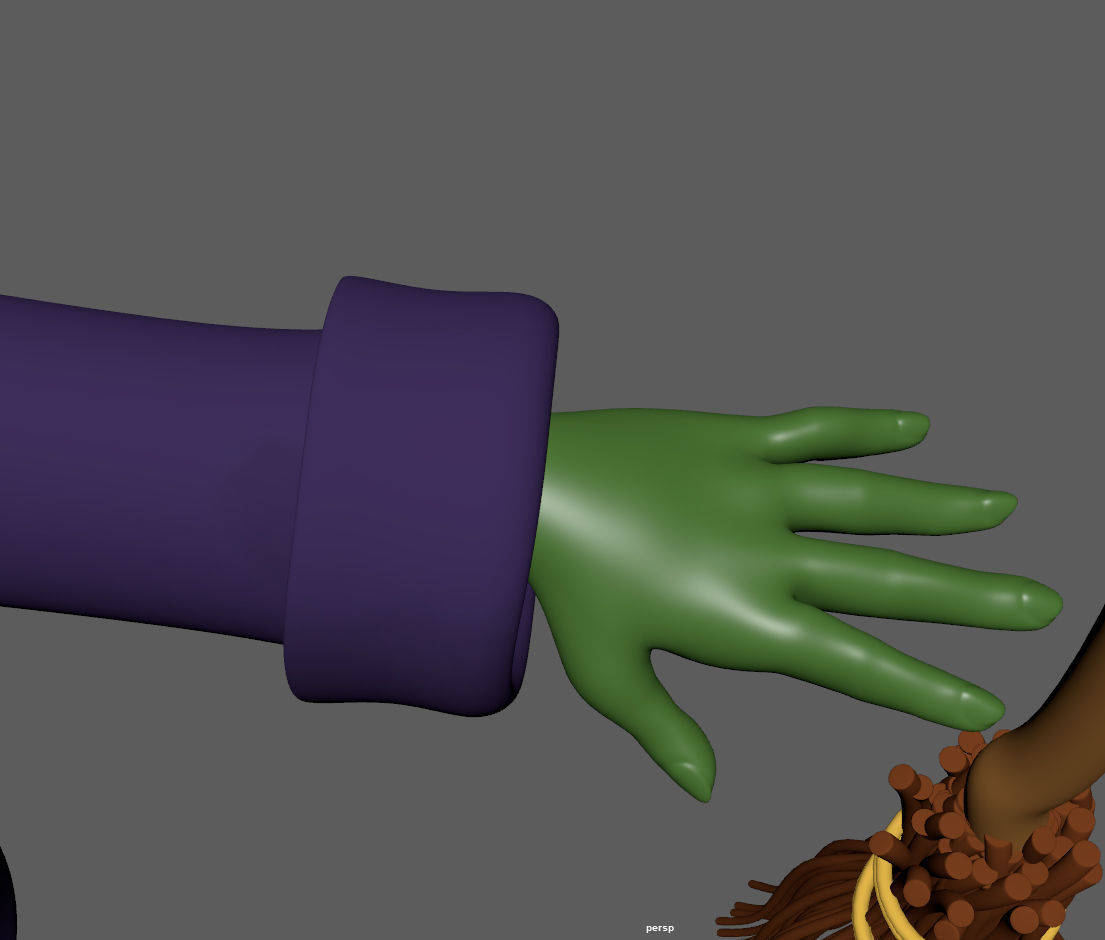 Witch with broom 3D model_22