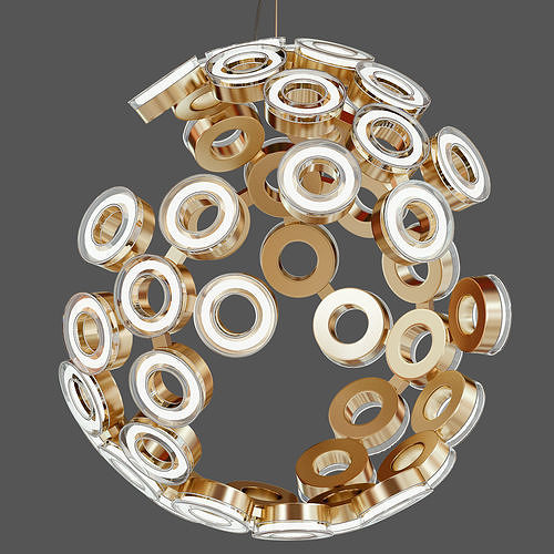Glendale Collection 84 Watt Light Integrated LED Gold Chandelier 3D model