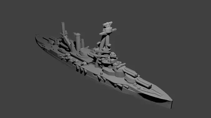 French Bretagne-Class Battleship 3D print model