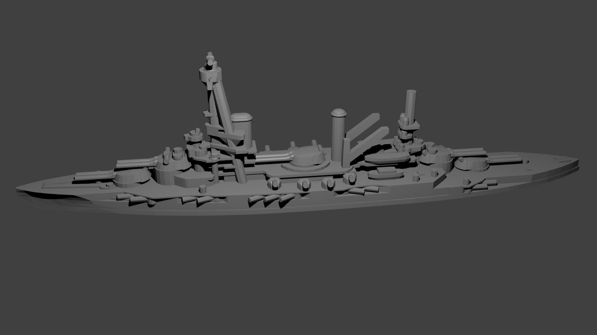 French Bretagne-Class Battleship 3D print model_1