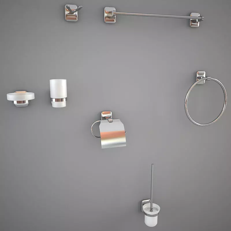 Generic Bath Accessories set 3D model_0