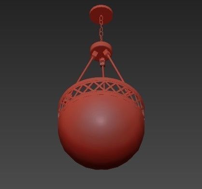 Chandelier Chandelier ball hanging from ceiling 3D model_2