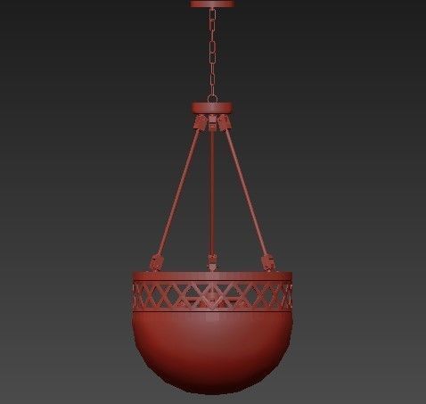 Chandelier Chandelier ball hanging from ceiling 3D model_1