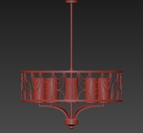 Cirrine Collection 5 Light Antique Bronze 3D model_1