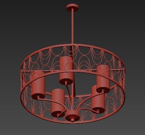 Cirrine Collection 5 Light Antique Bronze 3D model_2