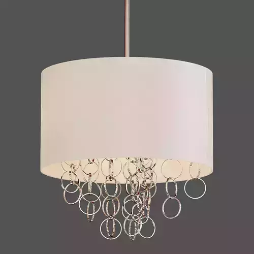 3 Light Cascading Ring Polished Nickel Pendant