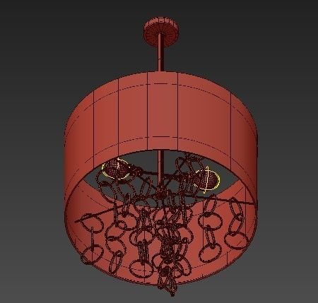 3 Light Cascading Ring Polished Nickel Pendant 3D model_6