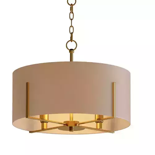 Manhattan 4 Light Aged Brass Pendant 