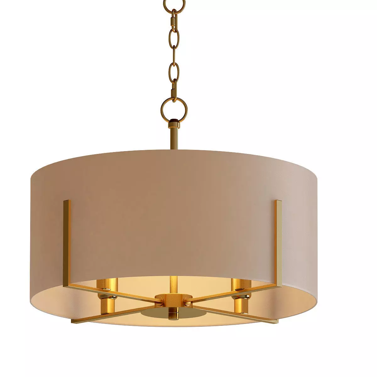 Manhattan 4 Light Aged Brass Pendant  3D model_0