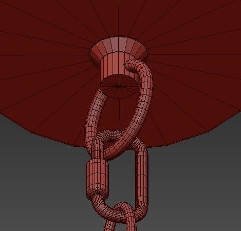 Manhattan 4 Light Aged Brass Pendant  3D model_3