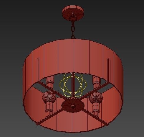 Manhattan 4 Light Aged Brass Pendant  3D model_2