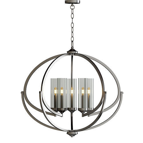 Evoke Collection 5 Light Polished Nickel Chandelier 3D model