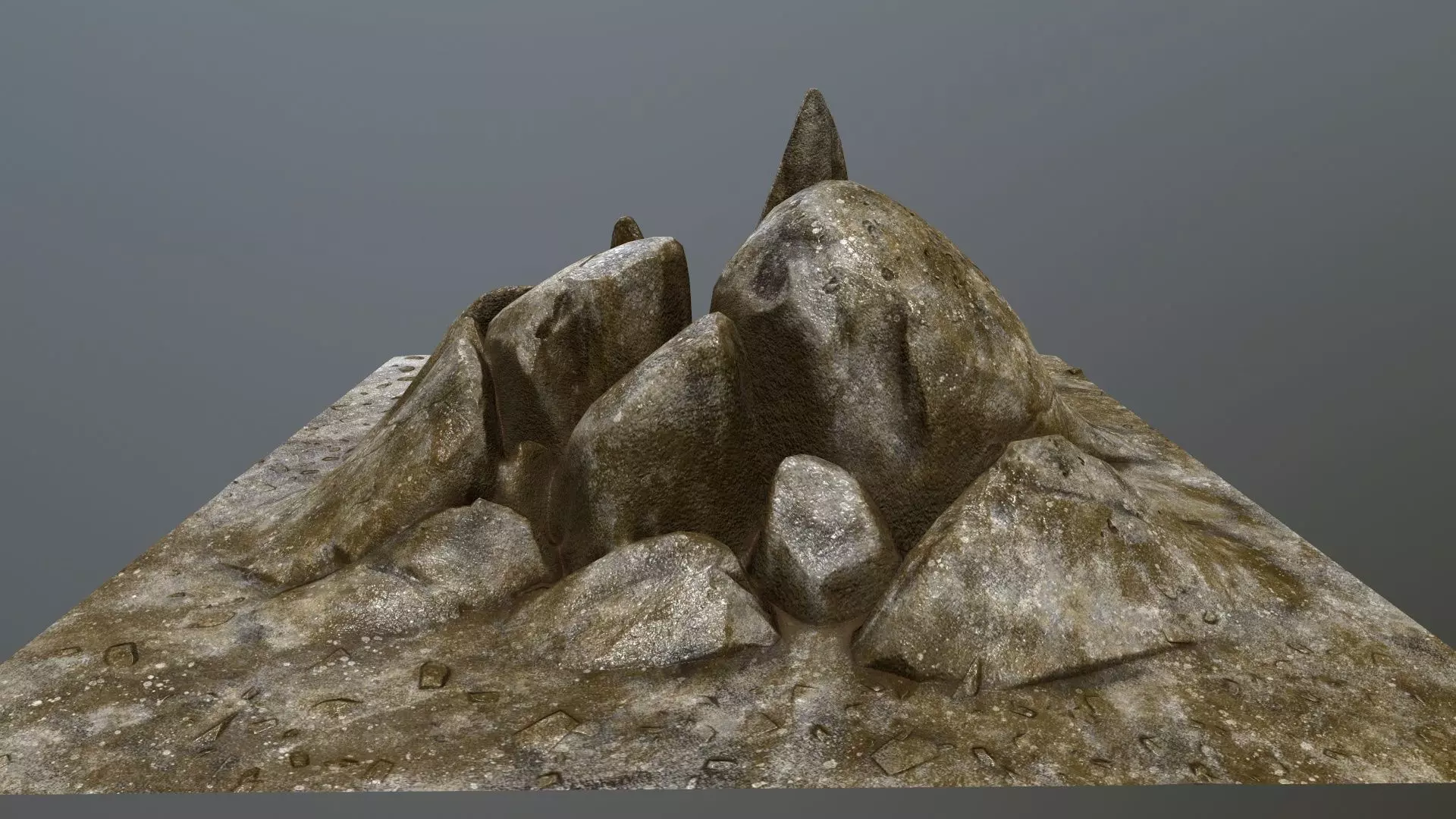 rocks mountain with on top Low-poly 3D model
