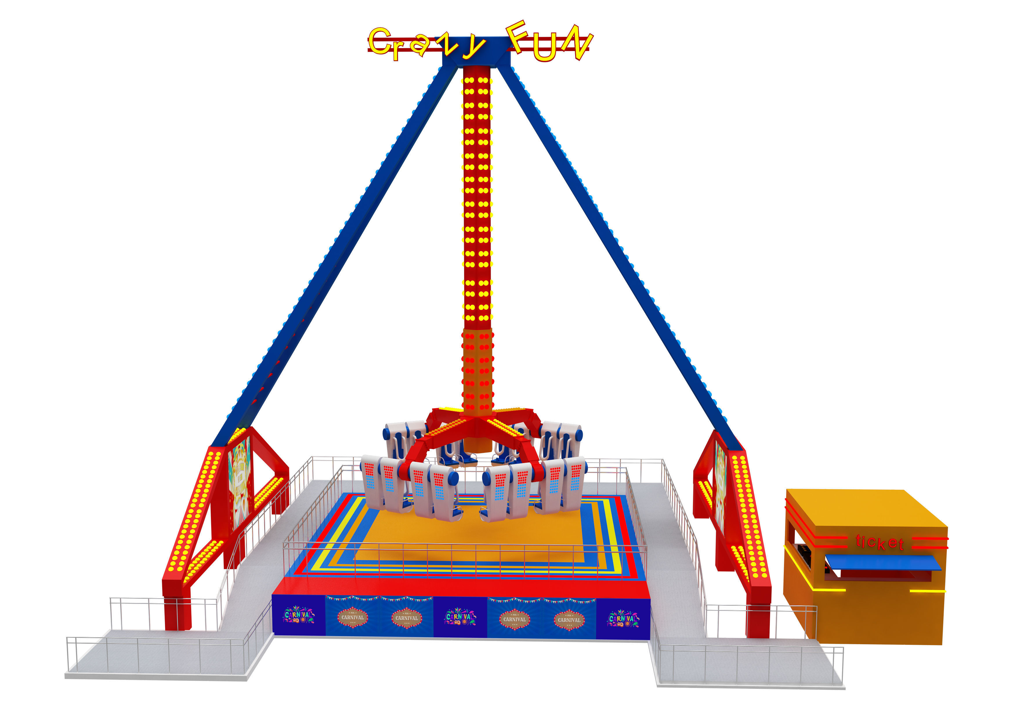 Funfair Crazy Vertical Rider 3D model_1